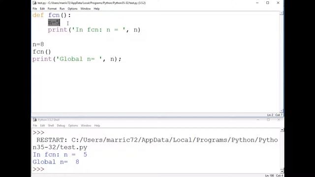 local vs. global variables in python смотреть онлайн
