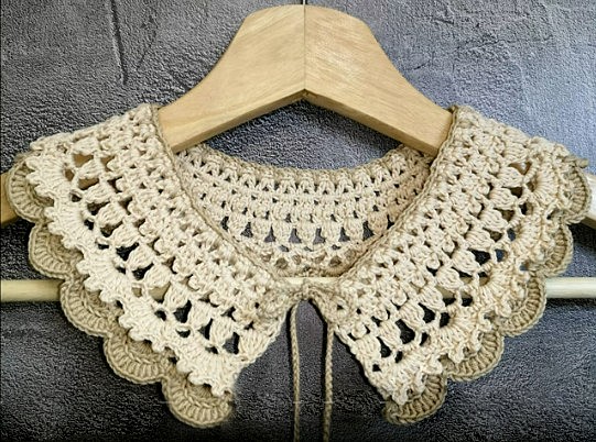 Вязание крючком: Красивый ажурный воротничок, связанный крючком из хлопка, воротничок для школьницы смотреть онлайн