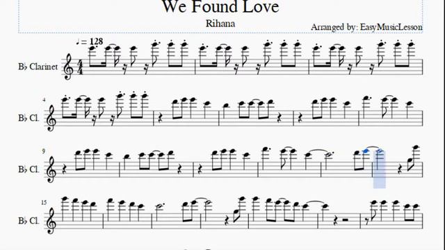 Clarinet Sheet Music: How to play We Found Love by Rihana смотреть онлайн