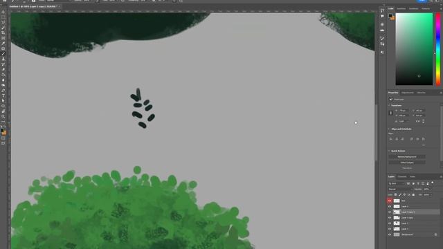 How To Paint Bushes And Foliage (For Beginners) Anime Style In 5 Steps | Full Process