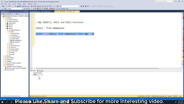 #21 How to use COUNT, AVG and SUM function in SQL server with Example [2021] смотреть онлайн
