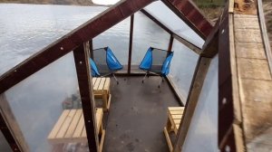 баня на плоту ! вода +5°,тестируем  простой вариант бани  перед закрытием сезона