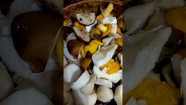 Жаренные грибы с картофелем #лес #грибы #кулинария смотреть онлайн