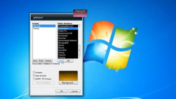GD Player Windows 7 Sidebar Gadget