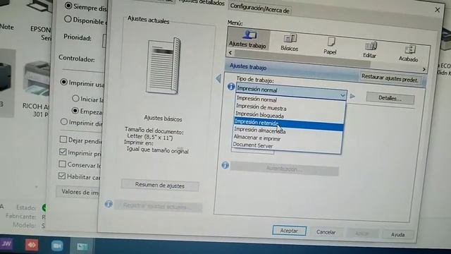 códigos usuarios Ricoh ( configuración al imprimir) смотреть онлайн