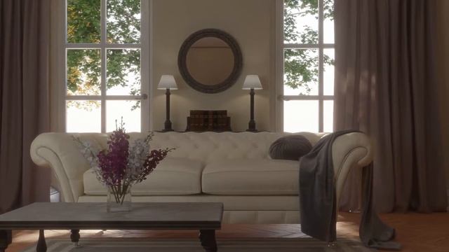 Living space. Photoreal soft furnishings and fabrics. Gentle light. | Moko3D | HD 1080P смотреть онлайн