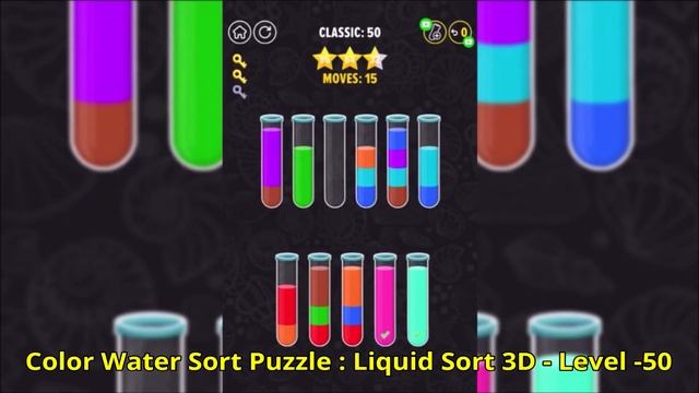 Color Water Sort Puzzle: Liquid Sort It 3D - Level - 50 смотреть онлайн