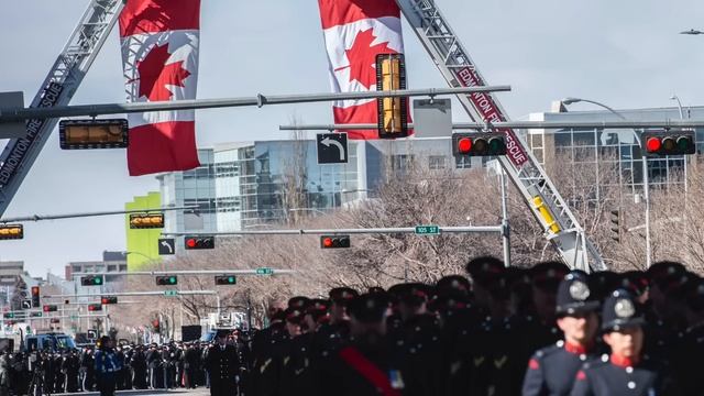 Regimental funeral procession for two fallen EPS officers смотреть онлайн