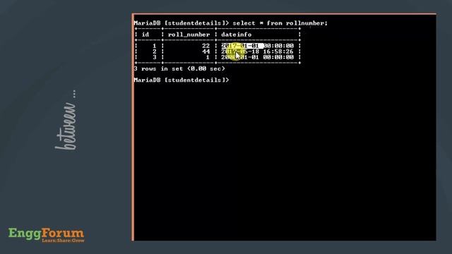 #14. SQL BETWEEN in MariaDB | EnggForum смотреть онлайн