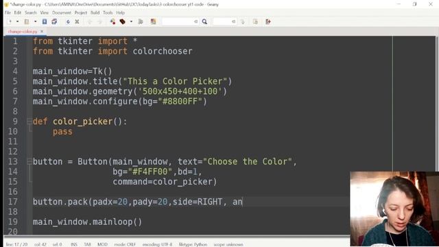 Python Tkinter ColorPicker смотреть онлайн