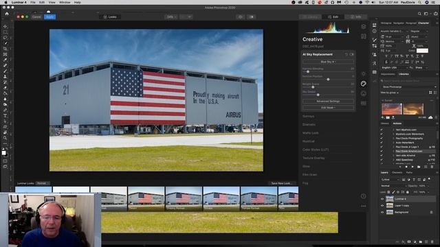 PhotoShop using Luminar 4 to Change the sky смотреть онлайн