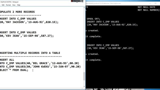 ORACLE SQL PART 4 INSERTING MULTIPLE RECORDS,LOCATING AND LAUNCHING SQL DEVELOPER смотреть онлайн