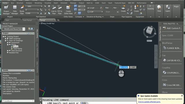 Plant 3D Convert AutoCAD Lines to Pipe смотреть онлайн