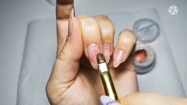 Маникюр гель лаком. Лёгкий дизайн ногтей. Сама себе одной рукой. смотреть онлайн