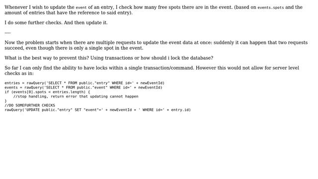 Databases: In postgres, is using a lock better than transaction when reading data? смотреть онлайн