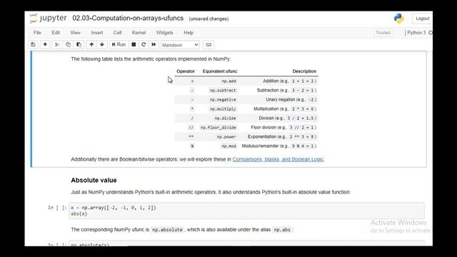 Computation on NumPy Arrays Universal Functions смотреть онлайн