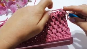 Мастер-класс сумочки с боковинами из полиэфирного шнура узором "Соты"