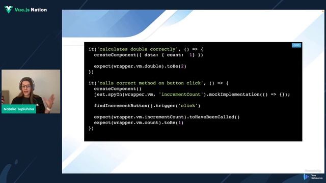 7 ways to make your Vue Unit tests better by Natalia Tepluhina: Vue.js Nation 2022 смотреть онлайн