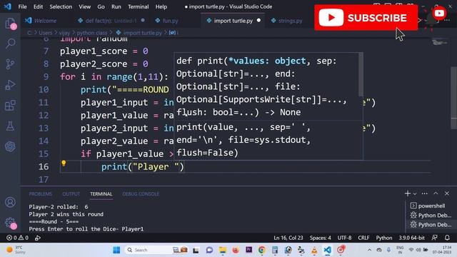 Dice Game Simulation Using Python with Random Module | Tamil | Python Projects in Tamil смотреть онлайн