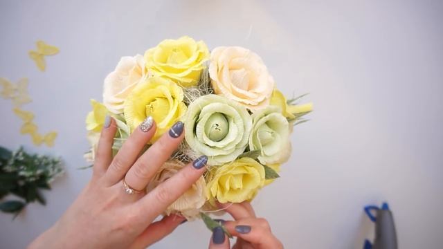 МАСТЕР-КЛАСС БУКЕТ ИЗ КОНФЕТ В ПРОЗРАЧНОЙ ВАЗЕ I Flower Arrangement Tutorial: DIY wedding bouquet смотреть онлайн