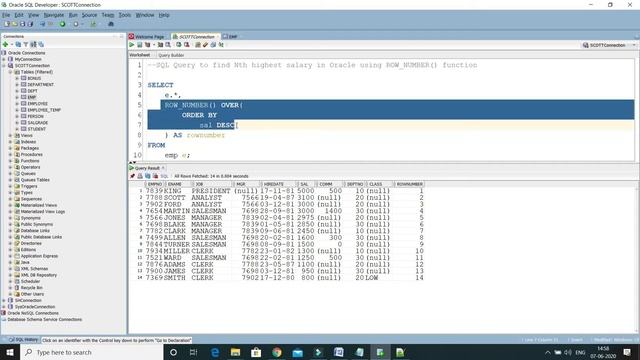 SQL Query to find Nth highest salary in Oracle using ROW_NUMBER function? смотреть онлайн