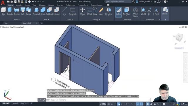 Transformando 2D em 3D no AutoCAD смотреть онлайн