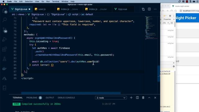 Tinder Style Movie Night Picker with Vue, Vuetify, Vuexfire, and Firebase | Part 2 - Authentication смотреть онлайн