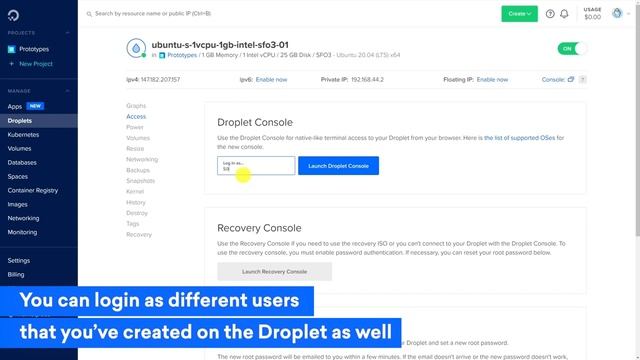 Access Your Droplet Terminal Through the Web Console смотреть онлайн