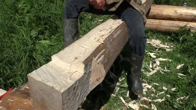 Рубка топором. Рубка в простую лапу. выборка продольного паза. смотреть онлайн