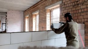 кладка перегород из силикатный пазагребневых блоков
