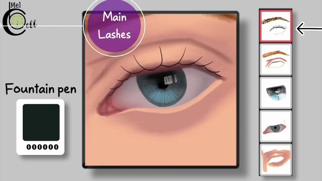 Realistic eye tutorial in infinite painter step by step| skin shading|face feature illustration смотреть онлайн
