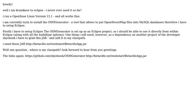 Eclipse with JAR - Classpath on OpenSuse 12.1 смотреть онлайн