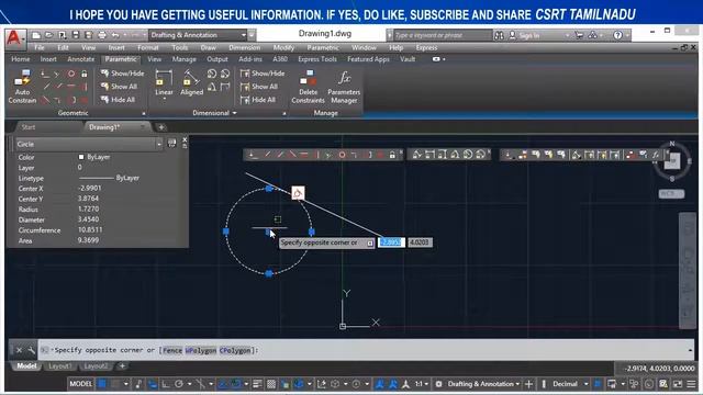 148 (PARAMETRIC TOOLS) (GCTANGENT) TANGENT GEOMETRIC CONSTRAINT COMMAND AUTOCAD смотреть онлайн
