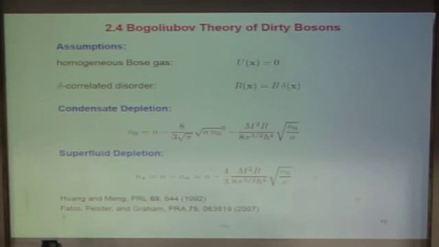 Axel Pelster, "Dipolar Bose-Einstein Condensates with Weak Disorder" смотреть онлайн