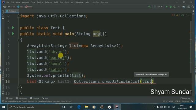 How to make ArrayList read only in java || Shyam Sundar смотреть онлайн