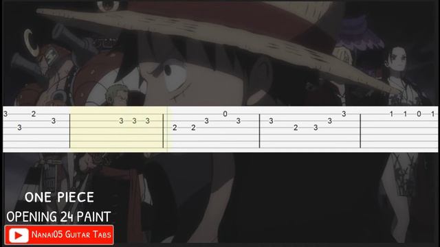 One Piece Opening 24 | PAINT Guitar Tab Tutorial смотреть онлайн