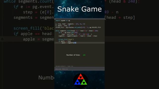 Snake Game in 20 Lines with Python | Pygame | смотреть онлайн