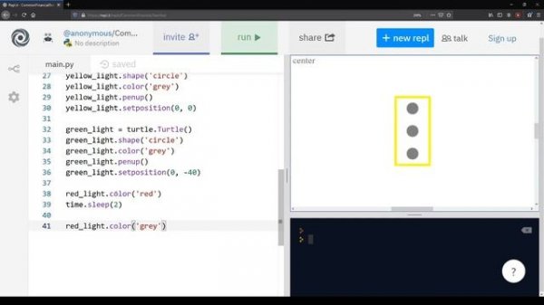 Светофор Python + turtle
