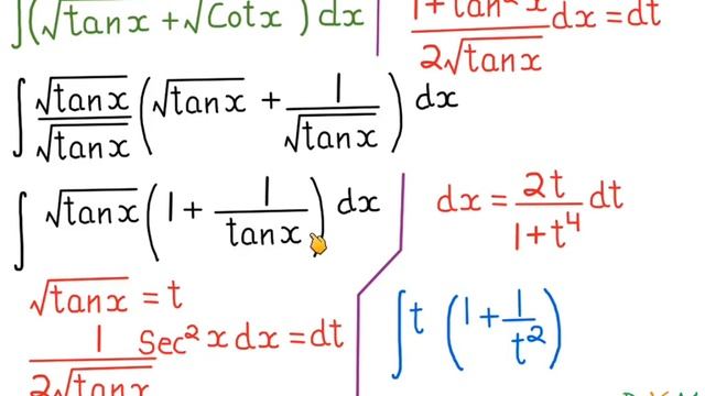 Integral root tan x + root cot x detailed solution in three ways by Dig Your Mind смотреть онлайн