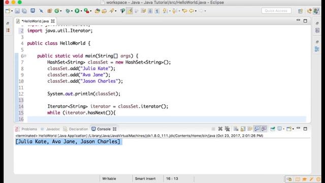 Java made Simple: HashSet Tutorial смотреть онлайн