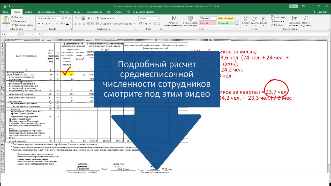 Как заполнить табличную часть отчета ЗП культура