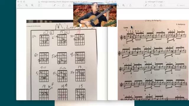 Classical guitar technique class learning Milonga chord study смотреть онлайн