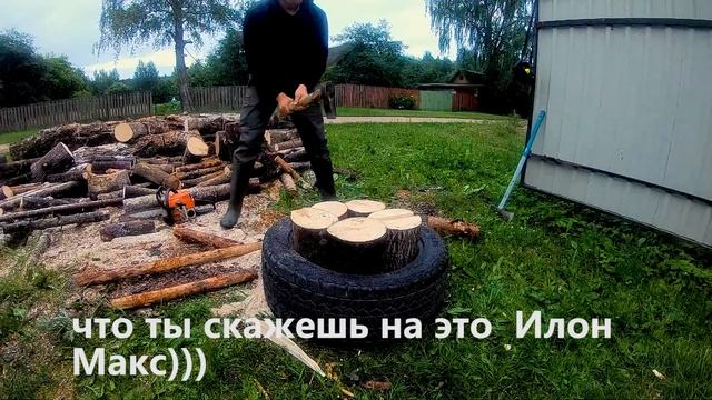 самый лучший способ колоть дрова, Sloow mo, колун для дров смотреть онлайн