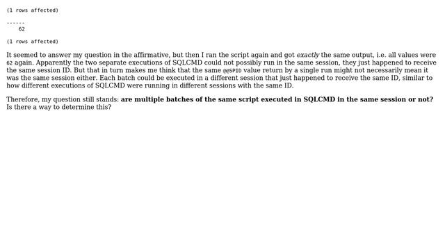 Databases: Session ID in SQLCMD running multi-batch script смотреть онлайн