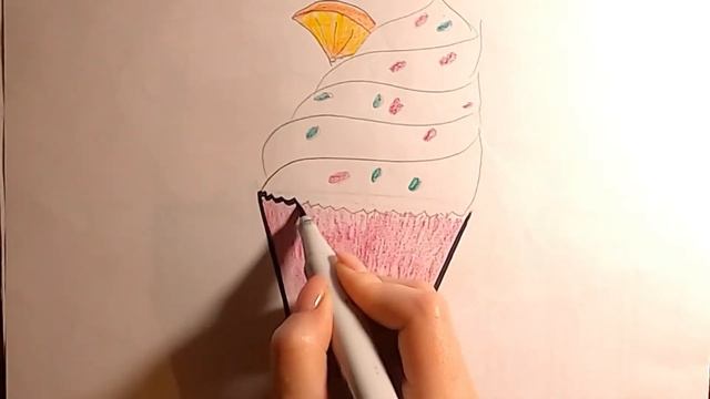 Как нарисовать милое пирожено!?/летние рисунки/рисуем цветными карандашами/)) смотреть онлайн