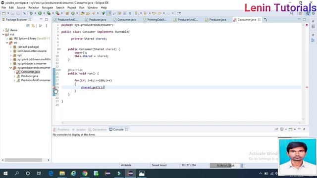 Producer and consumer program in multi thread in java. producer prints 0 consumer prints 1 смотреть онлайн