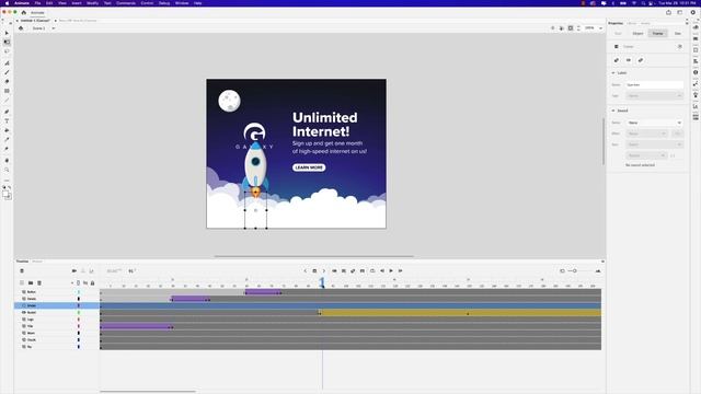 Learn how to create a digital advertisement for social media using Adobe Animate смотреть онлайн