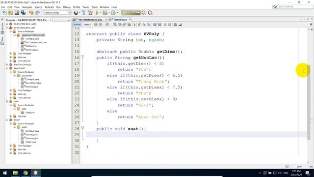 #MOB1014 - Java 1 - Lab 7 - Bài 2 & 3 - Kế Thừa : Extends - Trừu Tượng : Abstract смотреть онлайн
