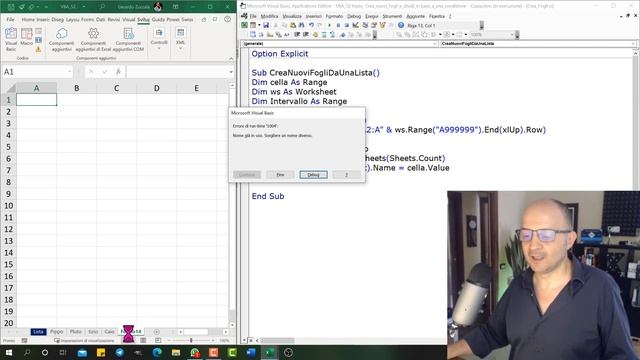 Excel VBA #52 Creare nuovi fogli da una lista di nomi ( create new sheets from a list of names) смотреть онлайн
