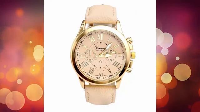 Стильные наручные часы для женщин l Кожаный браслет Римская цифра Кварцевые наручные часы